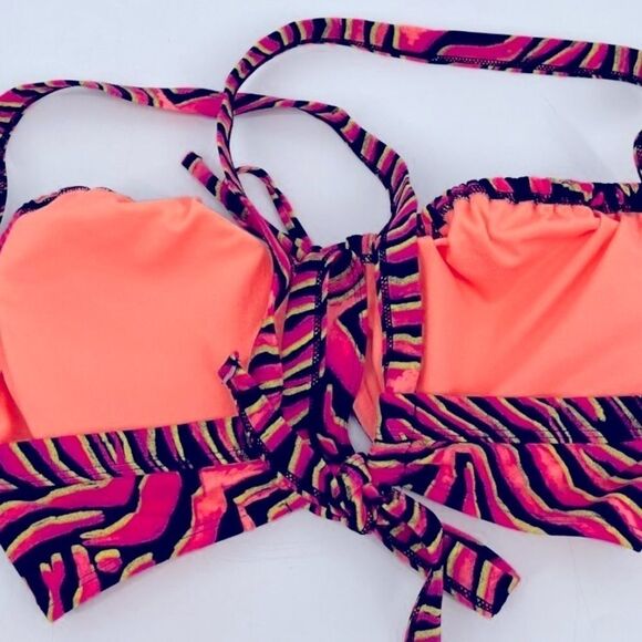 Salt + Cove Mane Event Underwire Bralette Bikini Top NWT size S Zebra Print swim - Picture 5 of 13